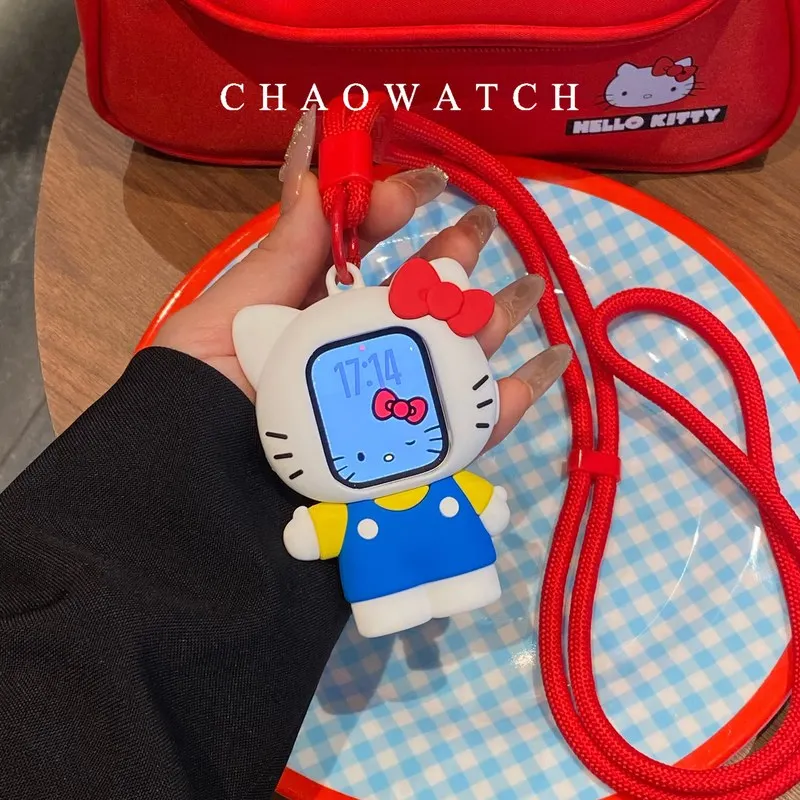 

В наличии: Мягкий силиконовый защитный чехол-накладка Hello Kitty для Apple Watch Series 11, 10, 9, 8, 7, 6, SE – милый защитный чехол