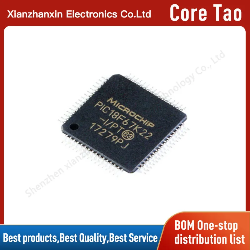 

1PCS/LOT PIC18F67K22 PIC18F67K22-I/PT 67K22 TQFP64 MCU 8-bit microcontroller