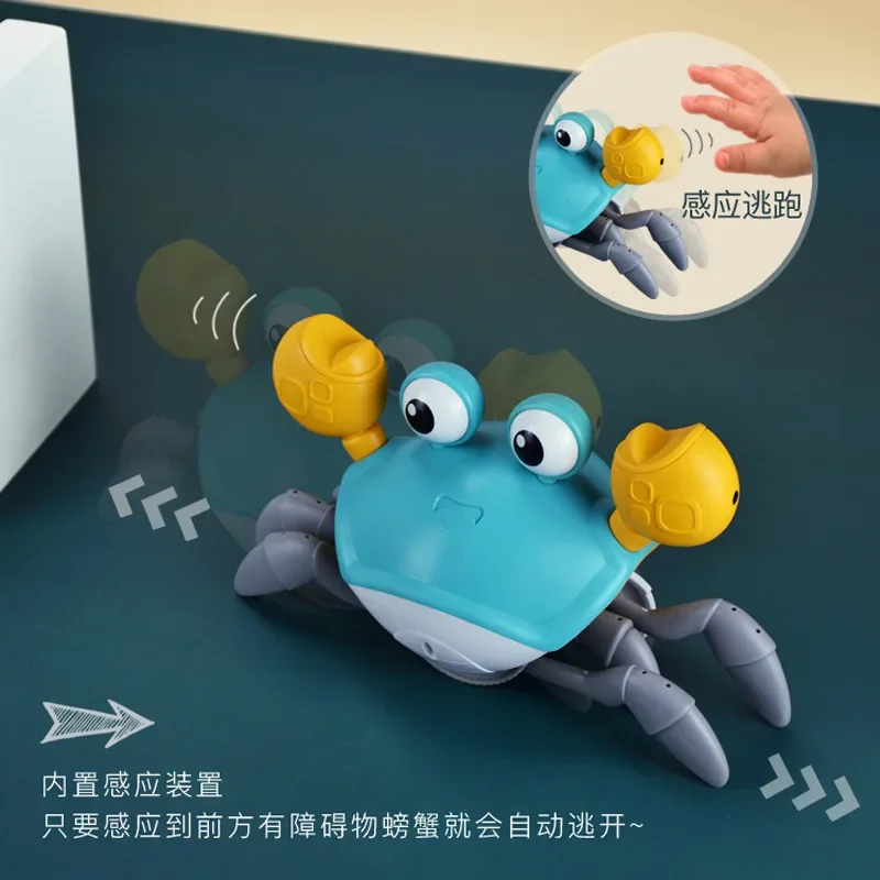 Children's induction electric crab toy rechargeable luminous music baby crawling escape crab