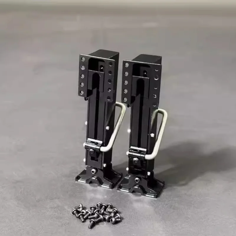 1 Paar schwarze Metallstützbeine für 1/14 Tamiya RC Truck 40-Fuß-Anhänger Sattelzug DIY-Teile LKW DIY-Zubehör Spielzeug – Detail 2