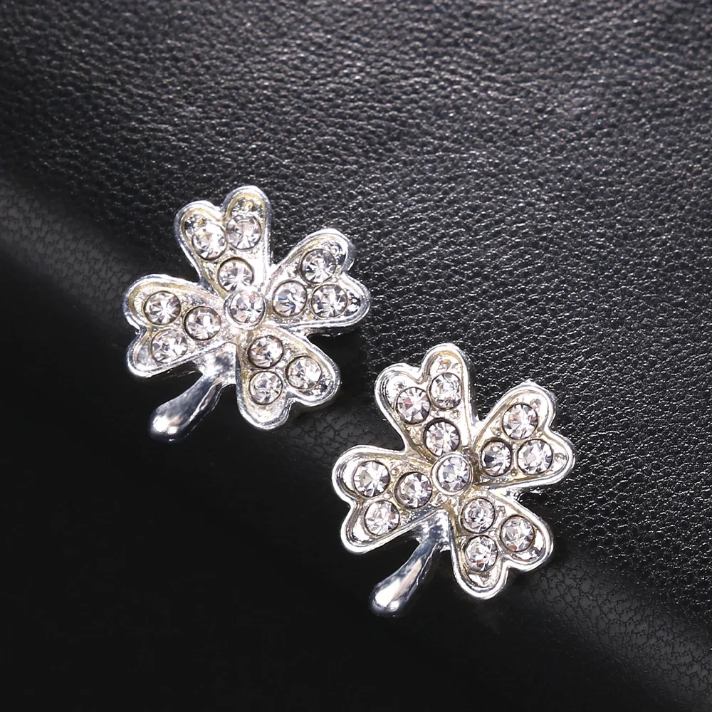 Sexy Four Leaf Clover Crystal Cleavage Bra Stickers No Piercing Rhinestone Chest Jewelry For Women Fake Body Piercing Jewelry