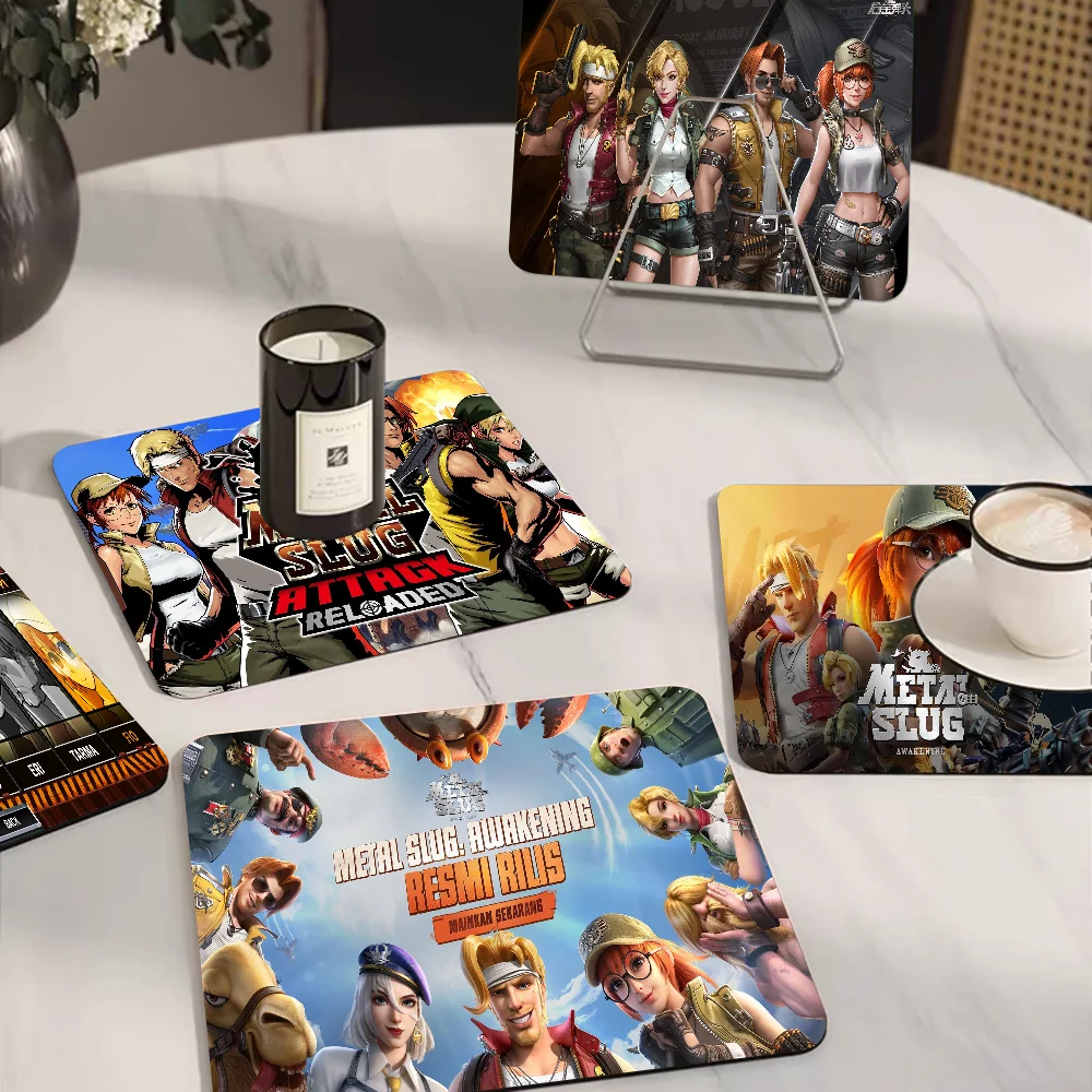 Metal Slug Retro Game Cartoon Quick Drying Dish Mat Printed Kitchen Non-slip Coffee Cup Pad Drain Mats Dinnerware Cup Placemat