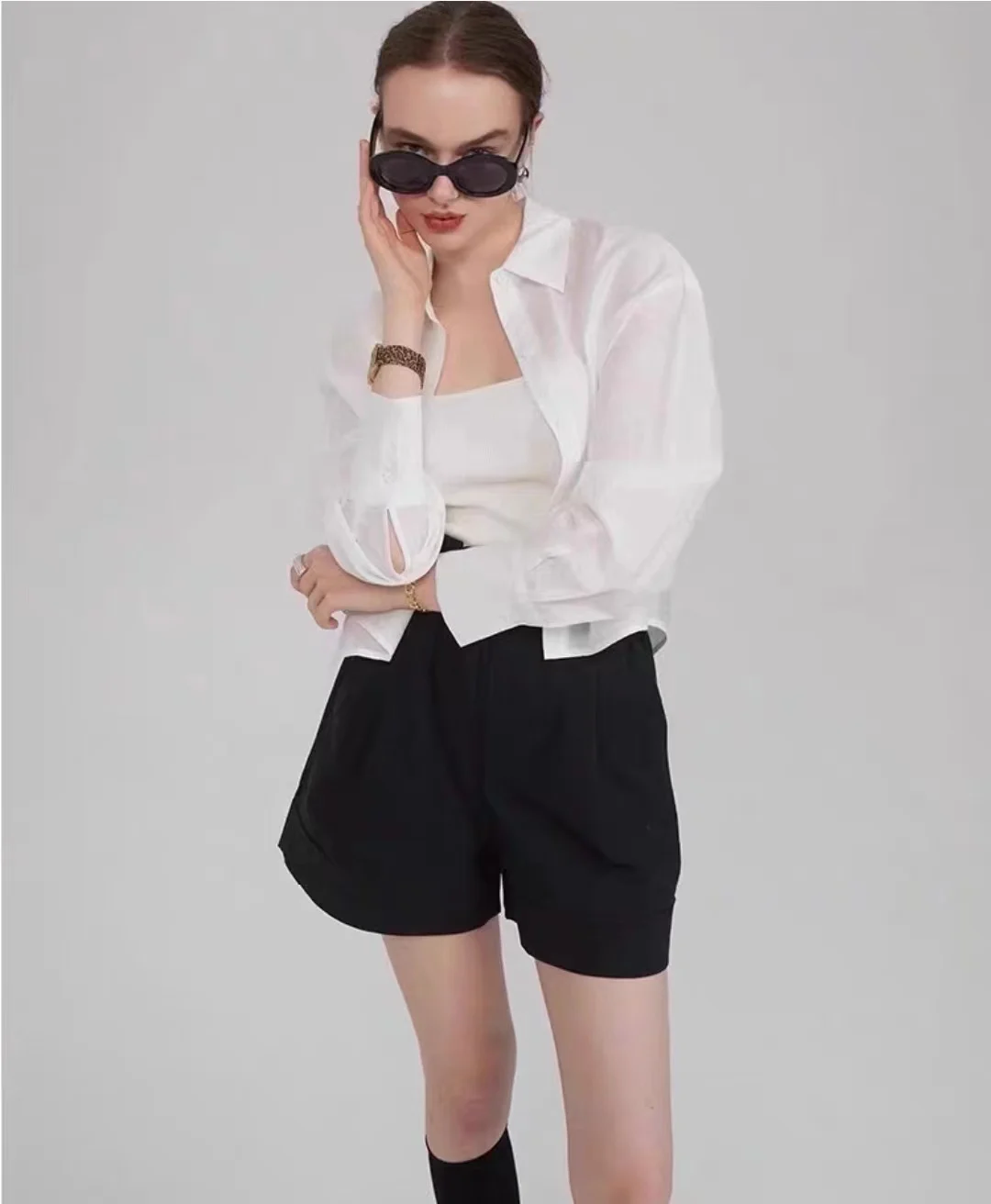 

Summer Shirts For Women 2025 Korean Style Sunscreen Shirt Long Sleeve Button Up Tops Ladies Casual Blouse Female Simple Clothing