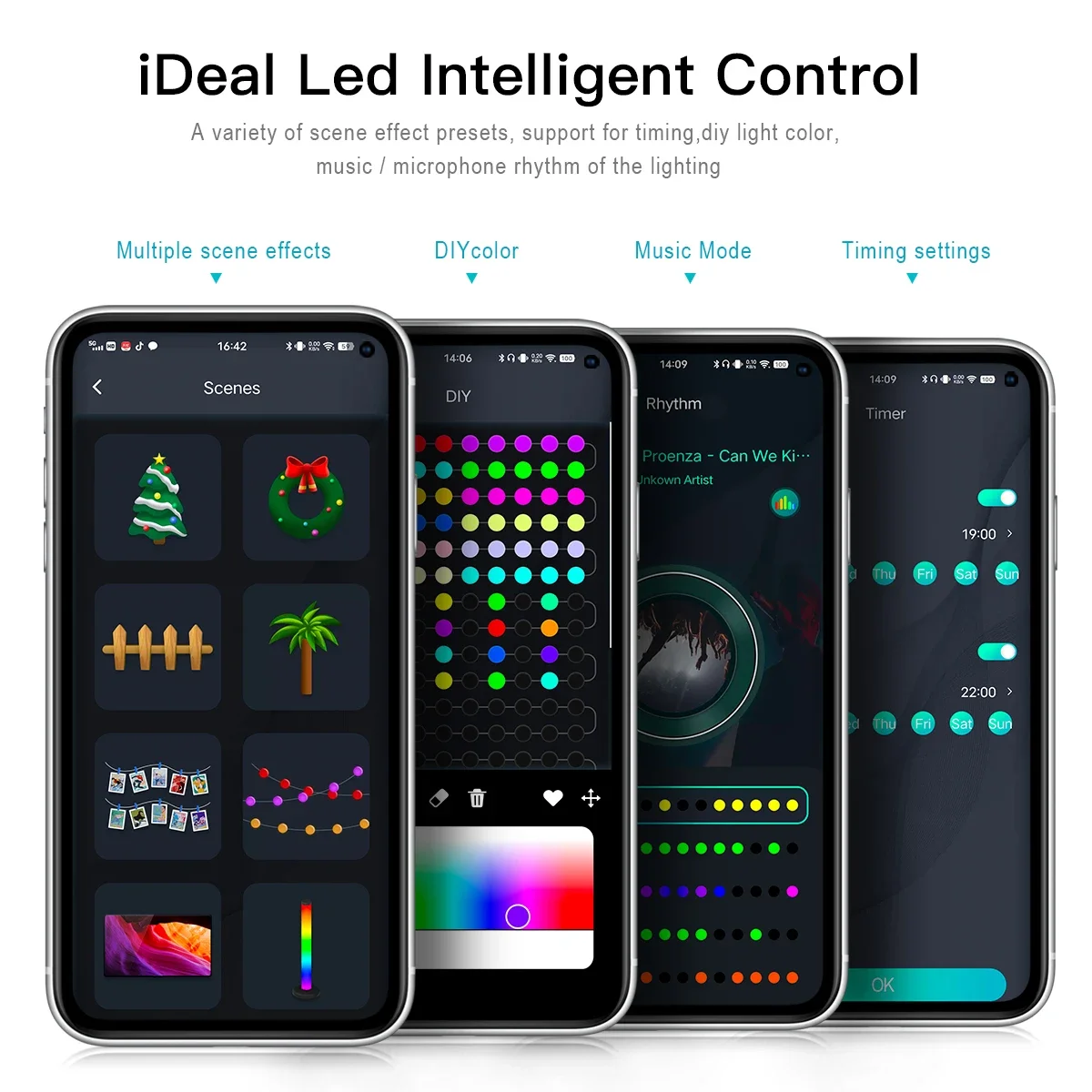بلوتوث APP لتقوم بها بنفسك LED الجنية سلسلة ضوء RGB IC مقاوم للماء عنونة حلم اللون جارلاند حفلة عيد الميلاد مصباح ديكور USB 5 متر-20 متر #4