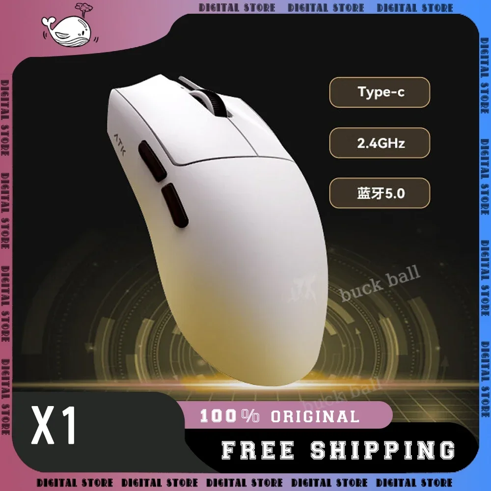 New Atk Liekong X1 Mouse X1 Pro Max Mouse Lightweight Mouse 3Mode USB/2.4G/Bluetooth Wireless Mouse Fps Office Gamer Mouse Gift