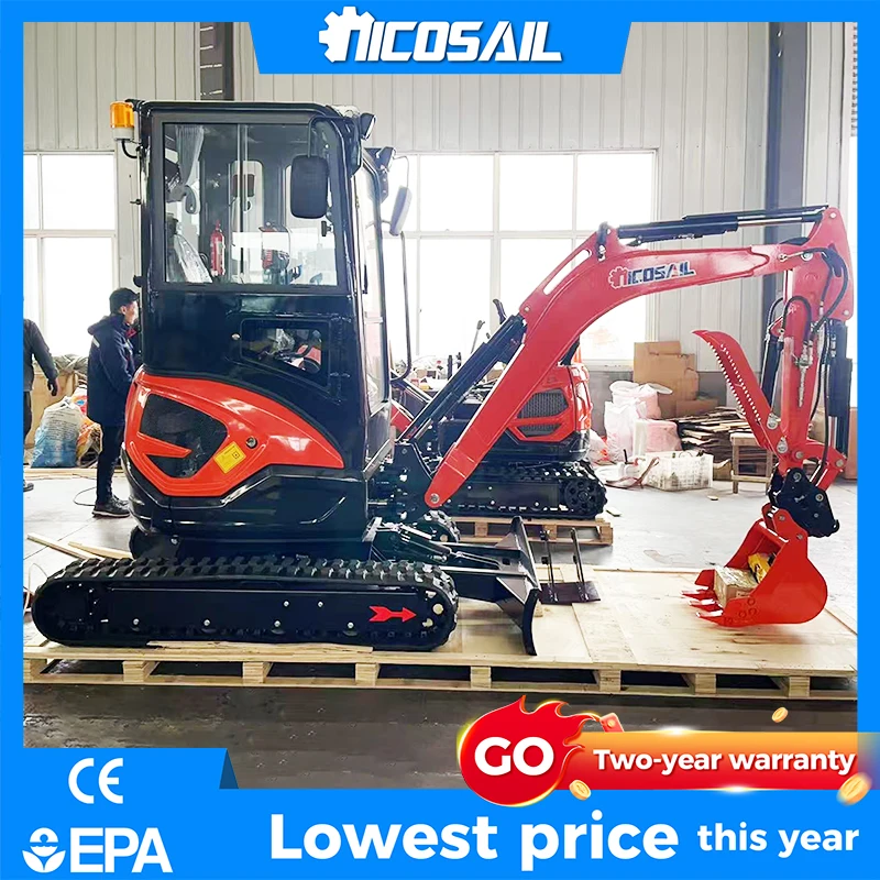 

FREE SHIPPING OKW22u Mini Excavator EPA Approved Farm Crawler Digger with Kubota Engine 2.2Ton Small Excavator