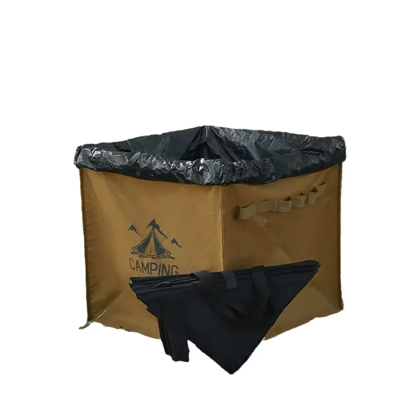 ”Small Triangle Outdoor Folding Garbage Bin Camping Equipment Storage Box Large Capacity Tactical Storage Box Bag