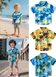 Cool Cozy Summer Coconut Palm Beach Shirts for Boys and Girls