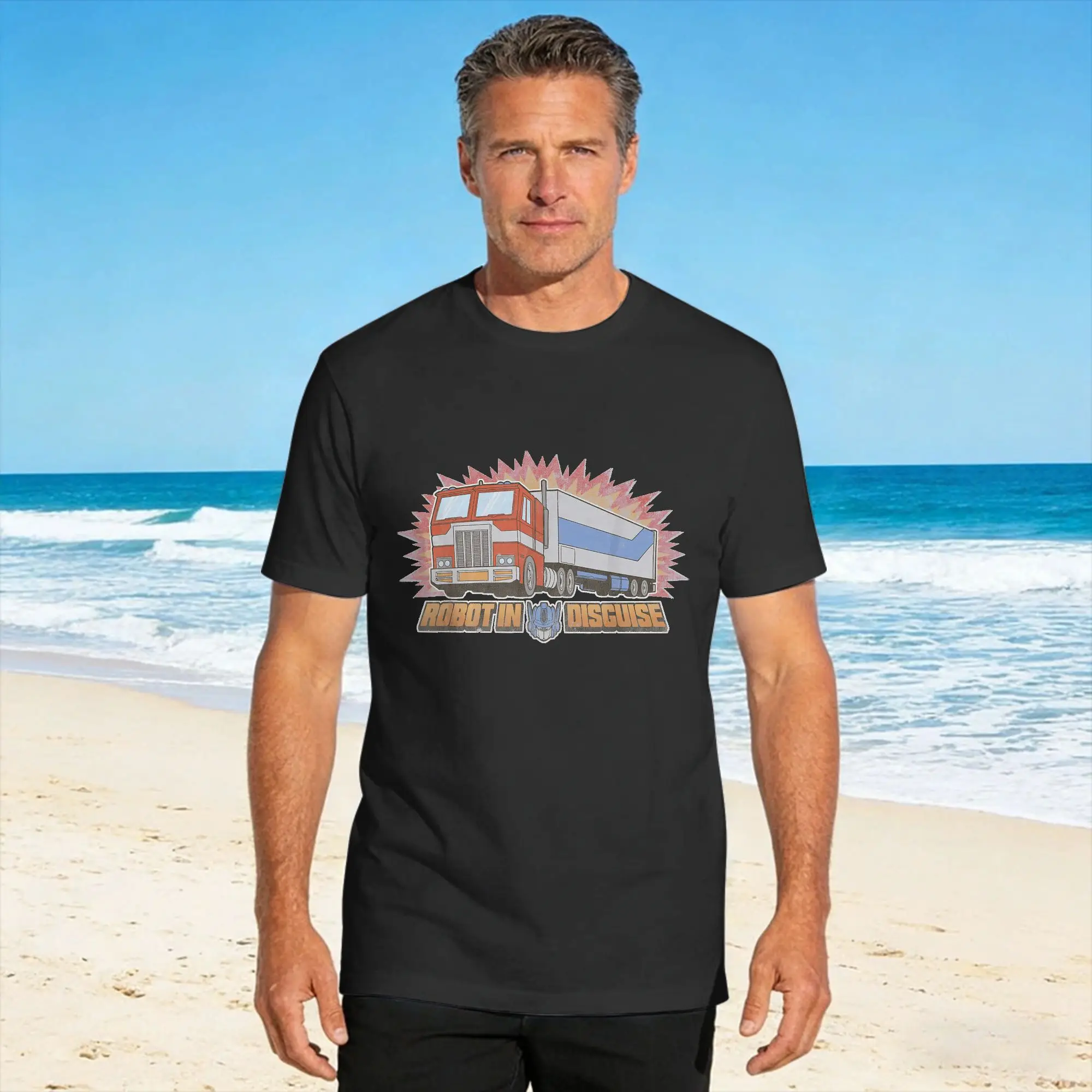 Optimus Prime Robot in Disguise T-Shirt Adult  Vintage T Shirts Summer O Neck Hipster Tees Loose Oversize Tops