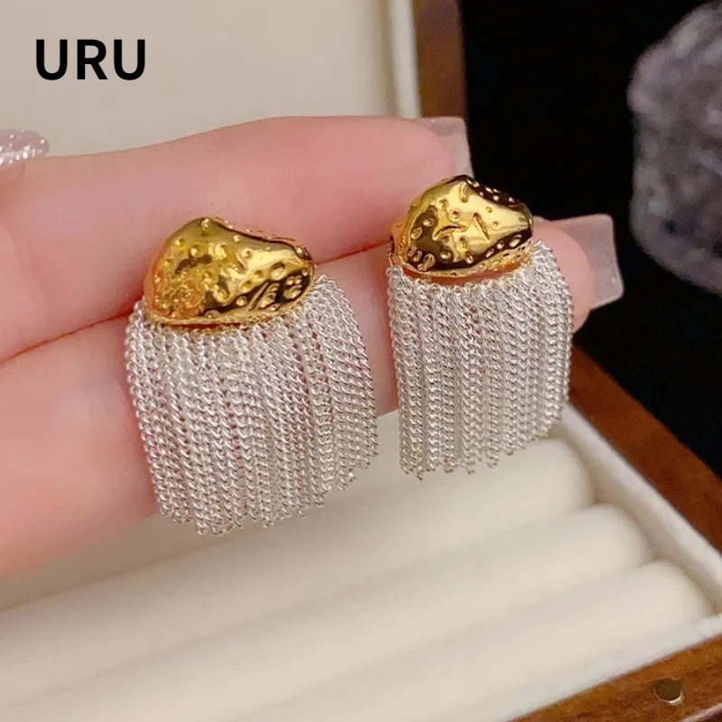 

Modern Jewelry European and American Design Metal Tassel Earrings For Women 2025 Trend New Cool Trend Ear Accessories
