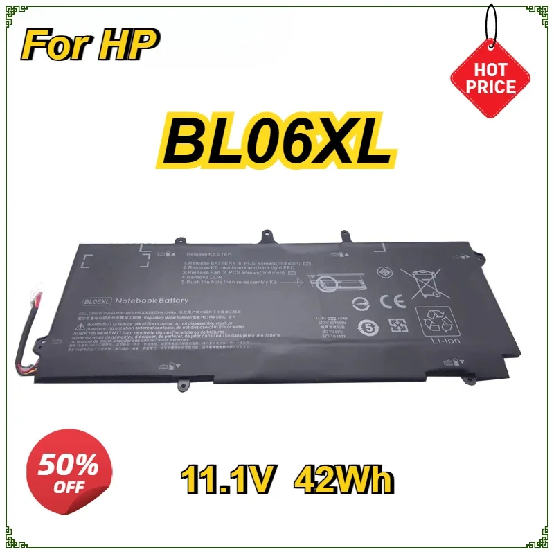 

New BL06XL Laptop Battery for HP EliteBook Folio 1040 G0 G1 G2 Series BL06 HSTNN-DB5D HSTNN-W02C 722236-171 BL06042XL 3 Cells