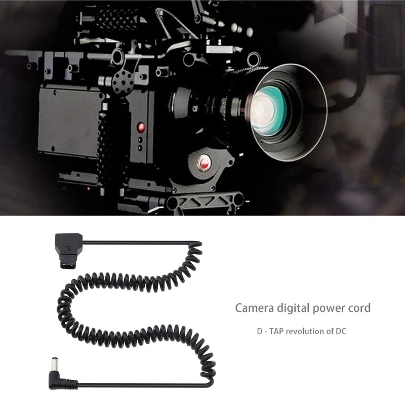 Portable D-Tap to DC5.5x2.1MM Coiled Cable for Bmcc Bmpc Cameras N0HC