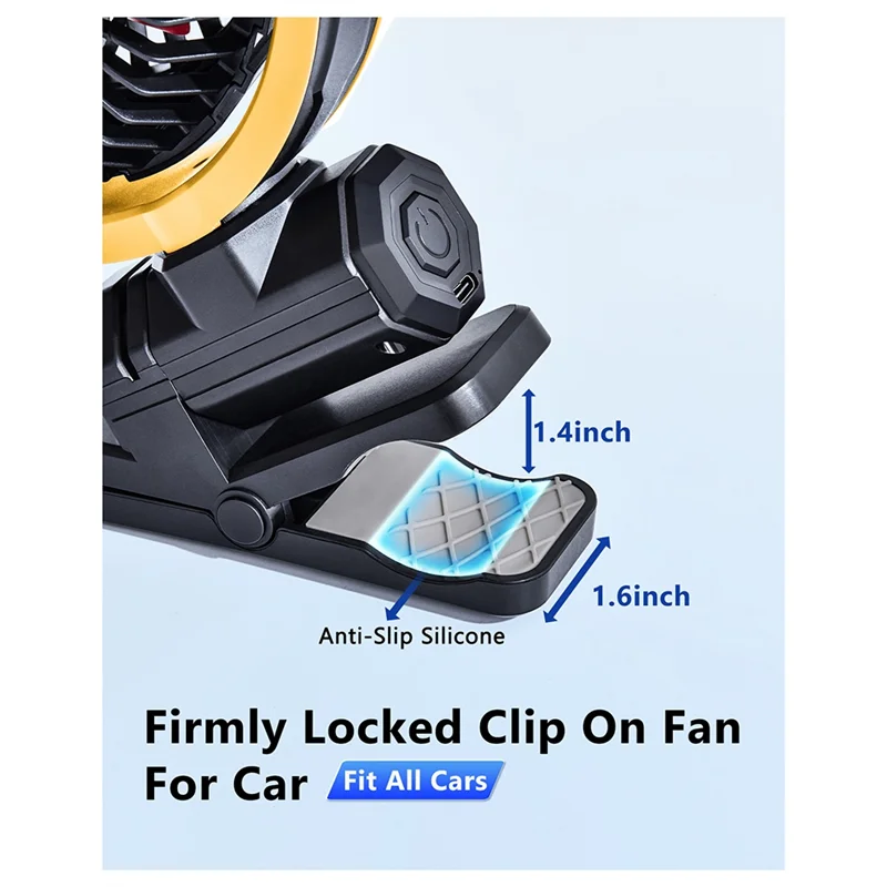 Тихий маленький вентилятор воздушного охлаждения, вращающийся на 900-акумулятор, портативный автомобильный вентилятор с зажимом для стола, коляски для кемпинга