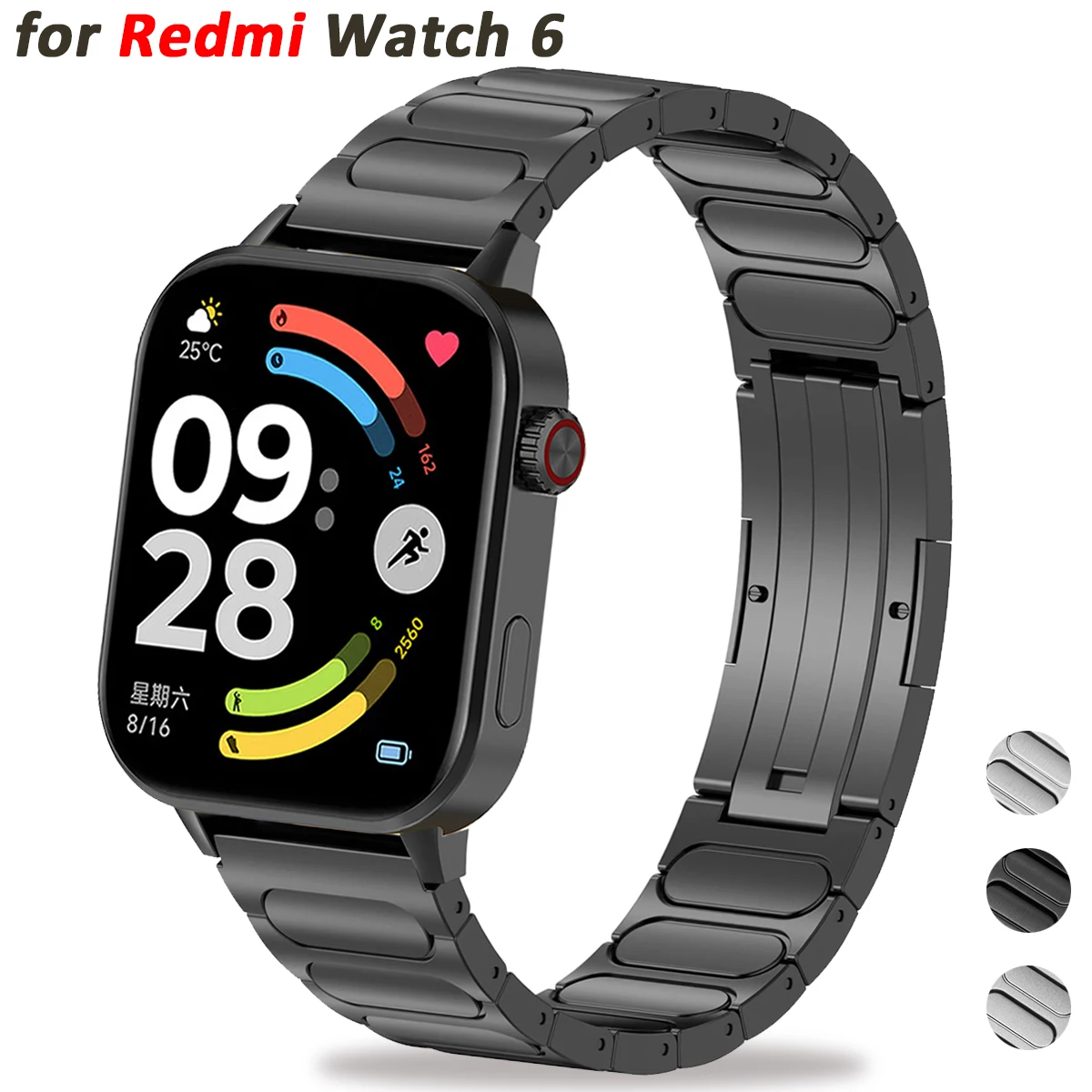 Stainless Steel Strap for Redmi Watch 6 5 4 Metal Band for xiaomi Miband 9pro 8pro Men Bracelet Correa WristBand Accessories