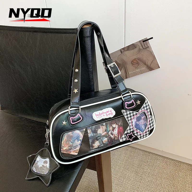 Women Harajuku Y2K Subculture Ita Bags Ladies Lolita JK Uniform Crossbody Shoulder Bags  Individuality DIY Handbags Bolso Mujer