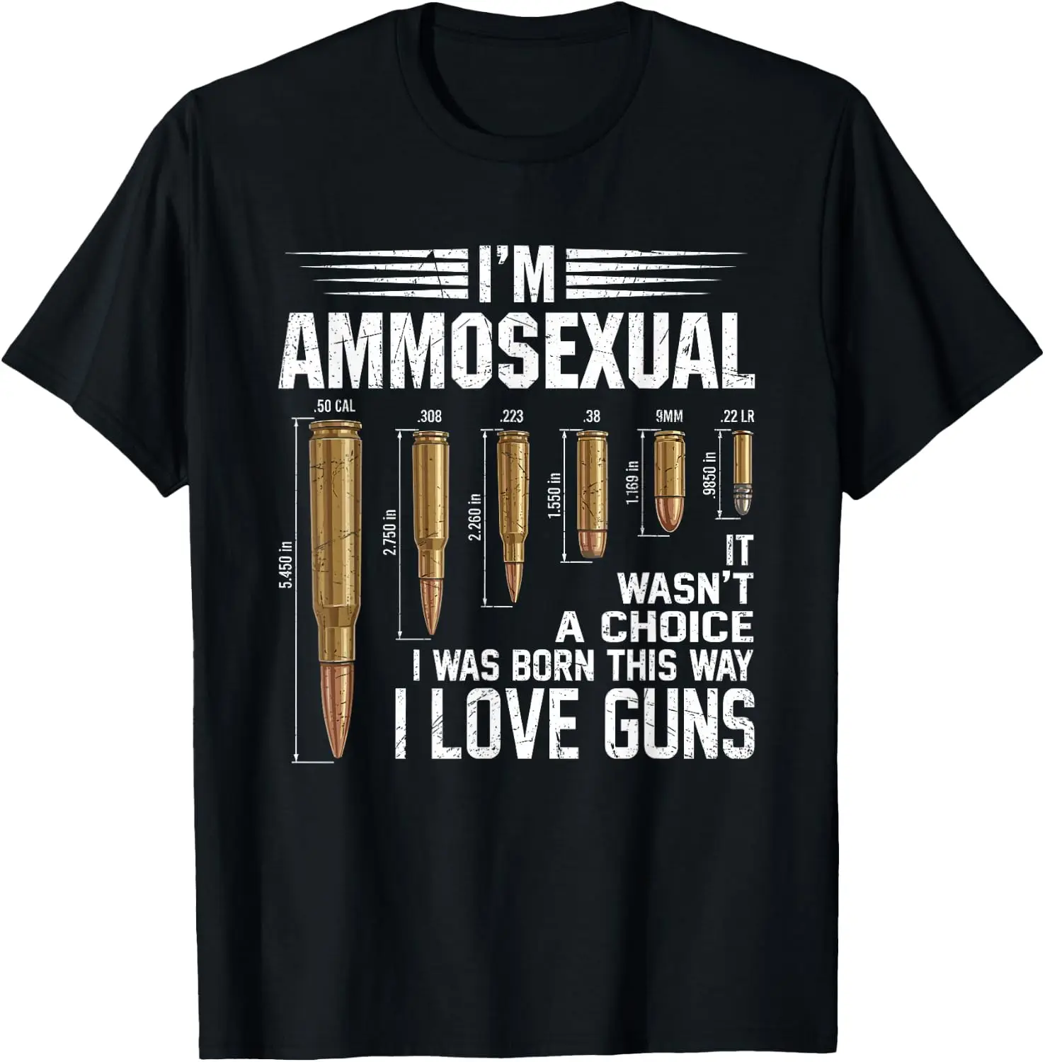 I'm Ammosexual Guns Lover Enthusiast Second Amendment Funny T-Shirt 100% Cotton Trendy Y2K Short-Sleeve Tee-Soft, Quick-Drying,