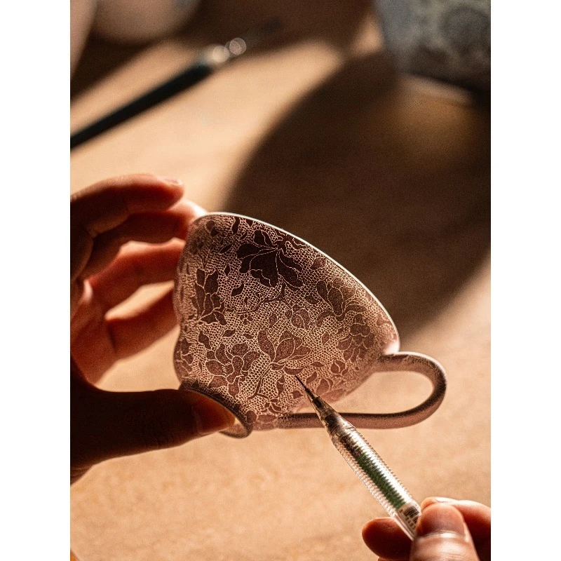 Ceramic coffee cup, high-end mug, exquisite, cup and saucer set, water cup, birthday gift.