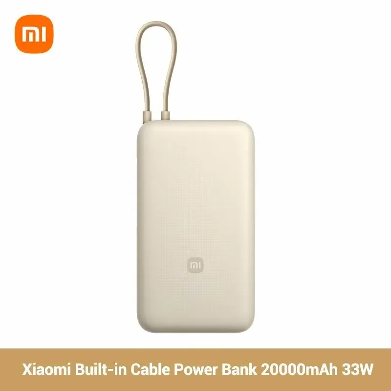 

Xiaomi PowerBank 20000mAh PB2030MI 33W Built In Cable Two way Fast Charging Mi Powerbank Portable Powerbank For iPhone 16 15