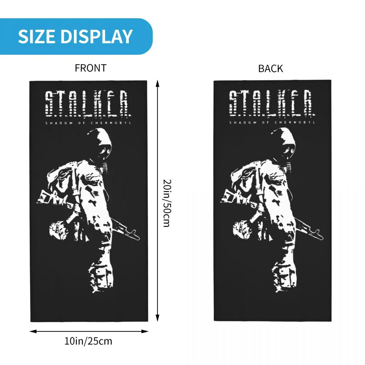 Stalker SOC White Bandana Neck Gaiter Print Shadow of Chernobyl Mask Scarf Multifunctional Headwear Riding Unisex Adult Washable