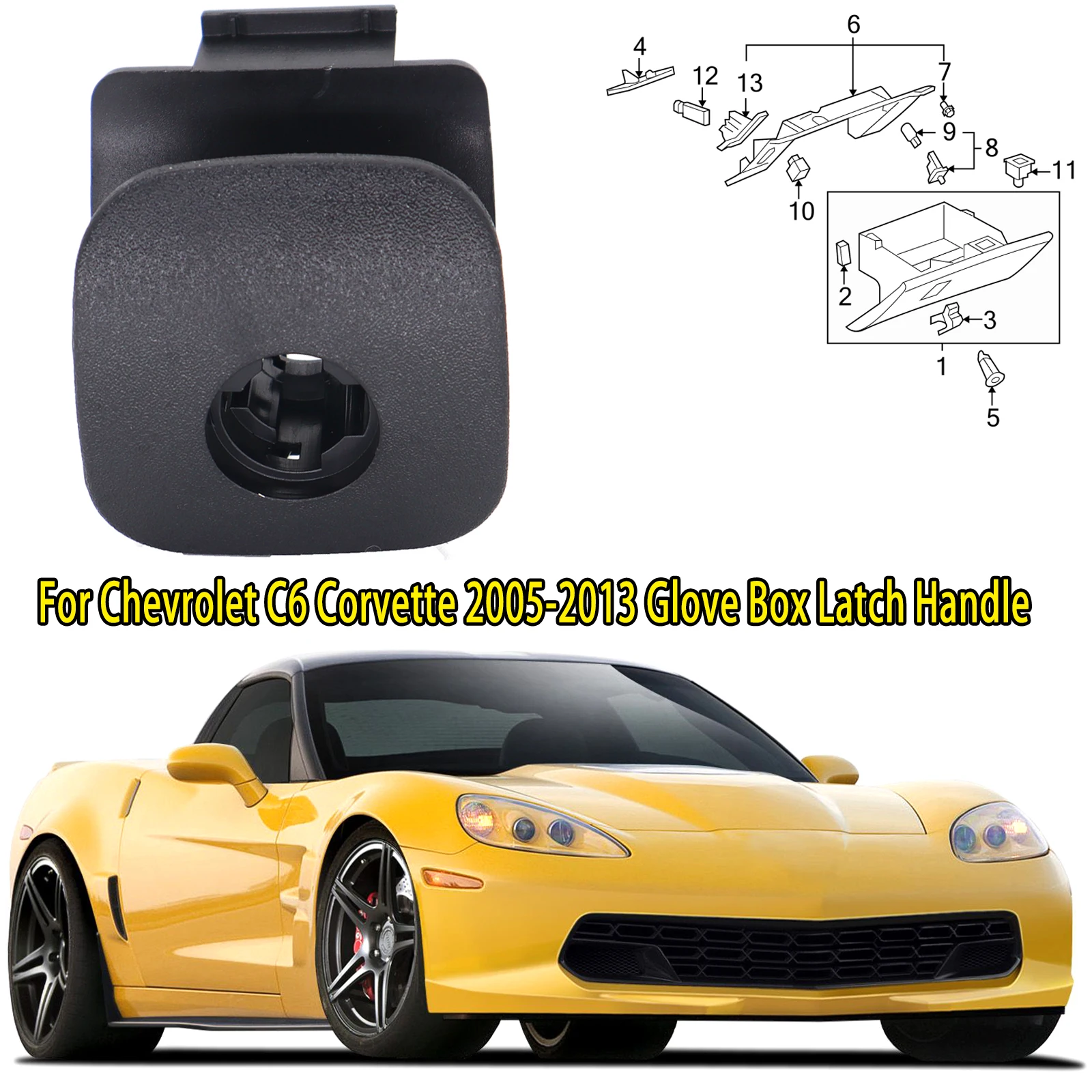 15924032 Glove Box Lock Latch Compartment Handle For Chevrolet Corvette C6 2005 2006 2007 2008 2009 2010 2011 2012-13 Car Parts