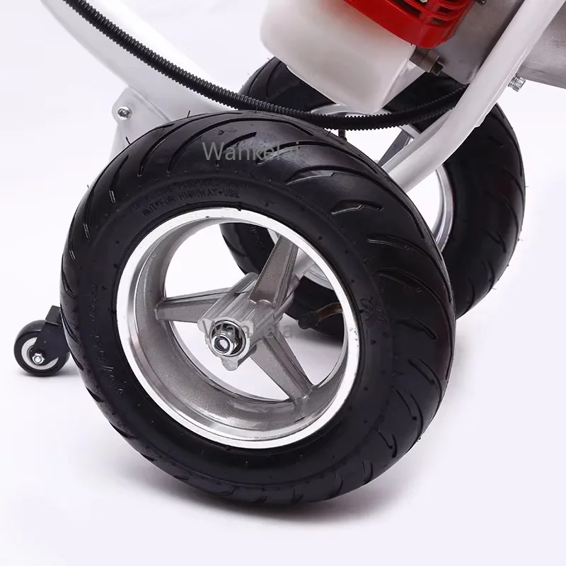 Multifunctional Small  Hand Push Lawn Mower New Agricultural Tool for Garden Weed Control Similar to Motorcycle Wheels