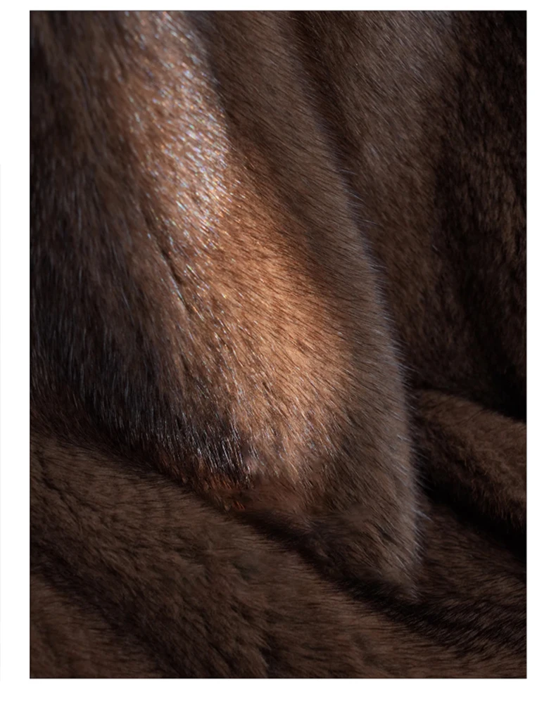 Lautaro Winter Long Brown Thick Warm Soft Faux Mink Fur Coat Women Puff Sleeve Elegant Luxury Chic Fluffy Furry Overcoat 2023