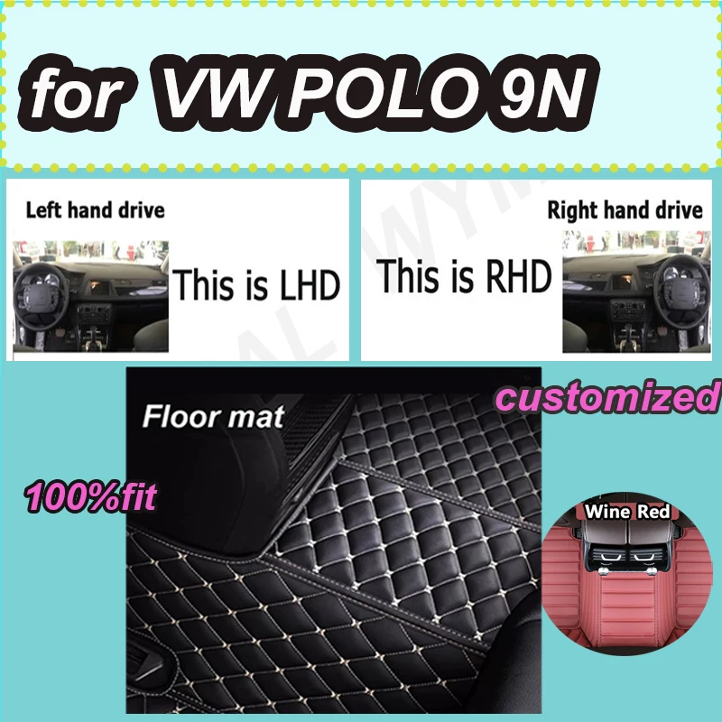 

LUXURY Car Floor Mat For VW POLO 9N 2002 2003 2004 2005 2006 Car Mat Full Set
