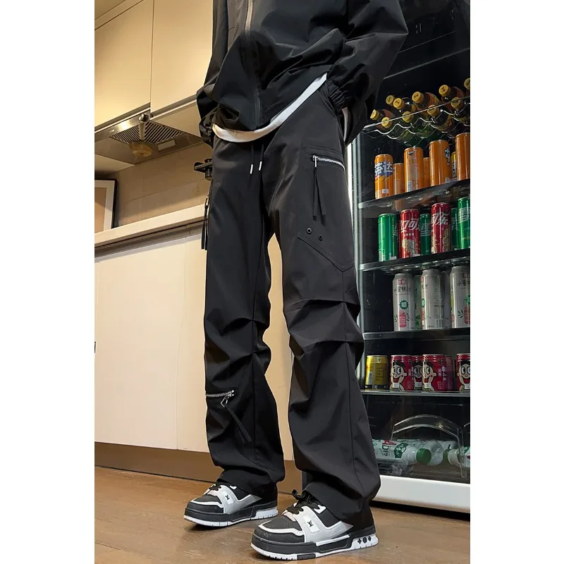 Autumn New Fashionable and Elegant Assault Pants Men's Design Sense Long Pants Pleated Pile Sports Work Pants