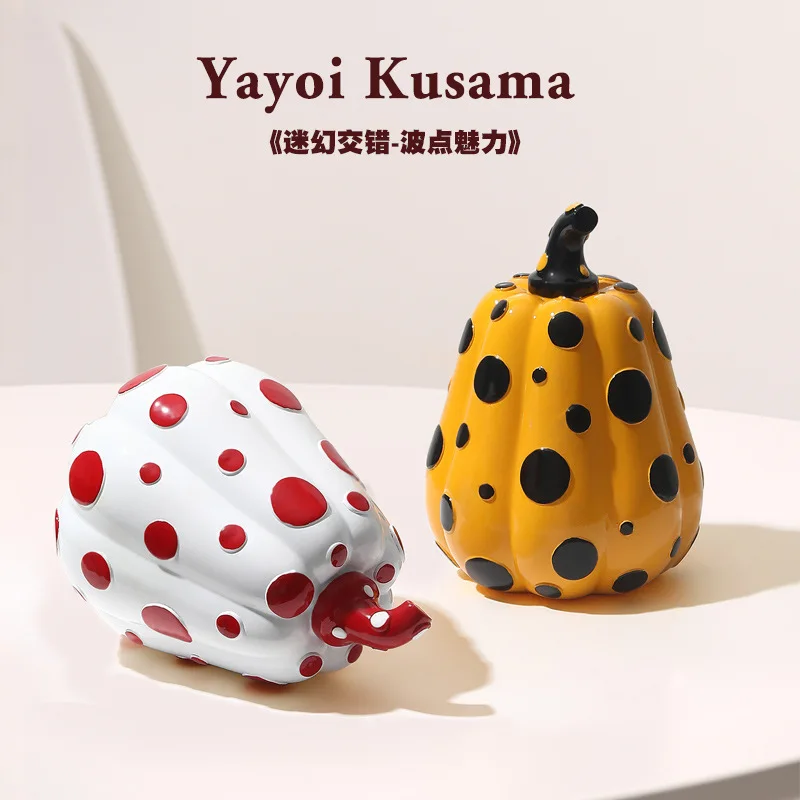 Nordic Polka Dot Pumpkin Art Ornaments Living Room Home Decoration Home Handicraft Display Desktop Crafts Statue Gift