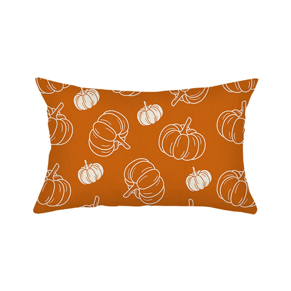 30*50CM Halloween Pumpkin Pillow Case Fall Pumpkin Linen Blend Throw Pillow Cases Zipper Closure Decorative Pillow Covers