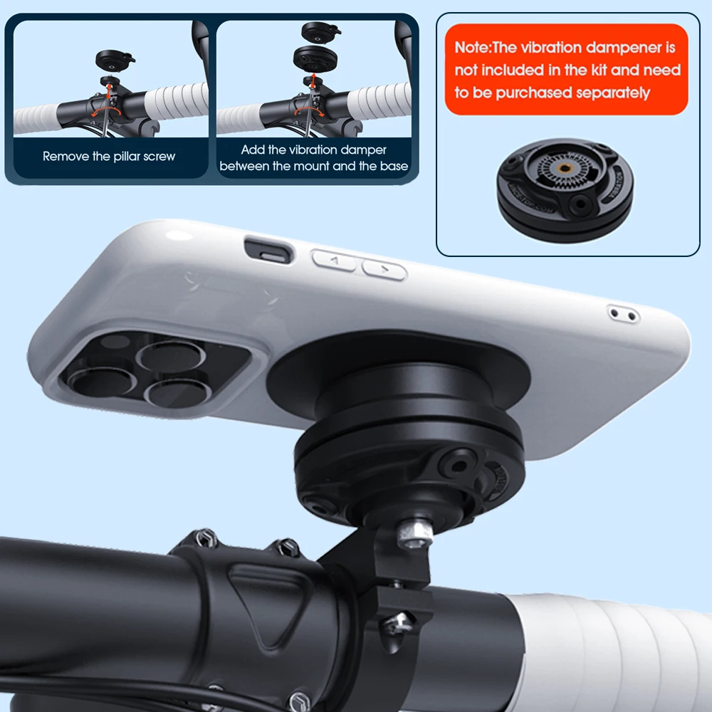 Motorcycle & Bike Phone Mount for iPhone 16 Pro Max/Galaxy S24 Ultra | Heavy Duty Handlebar Holder - Fit for Mountain/Road Bikes