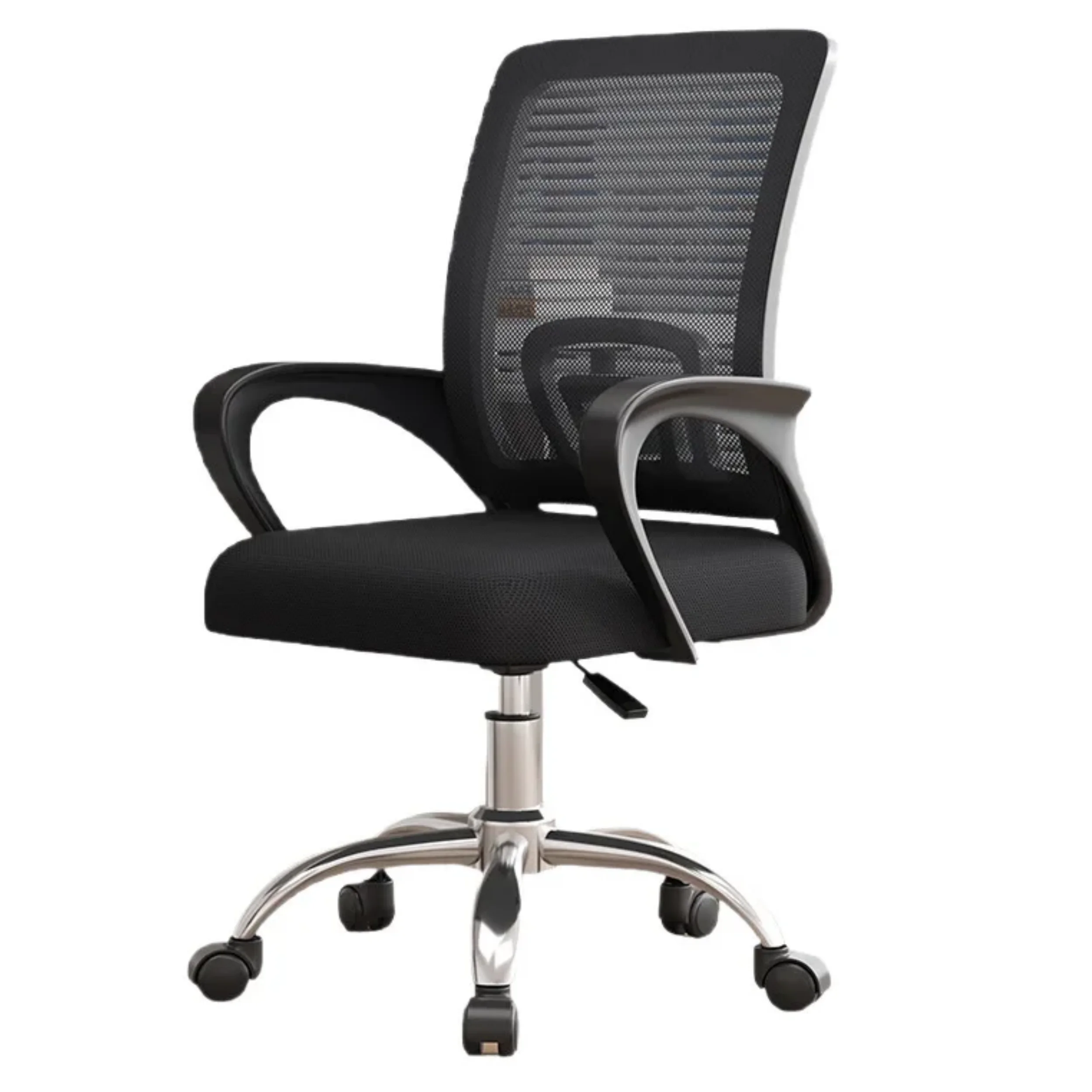 Mesh office chair, mesh shaped backrest, bow shaped armrest, 360 ° rotating wheel, multifunctional computer chair, lounge chair