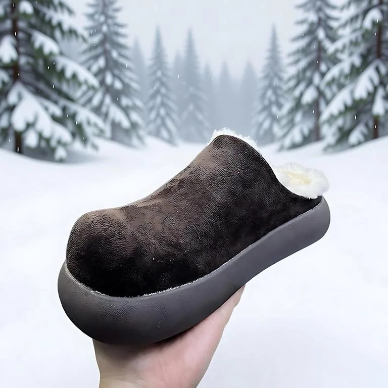 

Men's and Women's Casual Shoes, A Pair of New Autumn and Winter Cotton Shoes, Warm Thick-soled Fleece Half-drag Snow Boots 36-46
