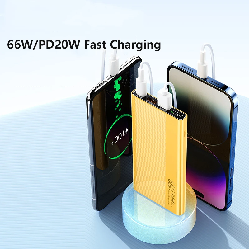 66W Super Fast Charging Power Bank 20000mAh Portable Digital Powerbank for iPhone Samsung Huawei Xiaomi External Spare Battery