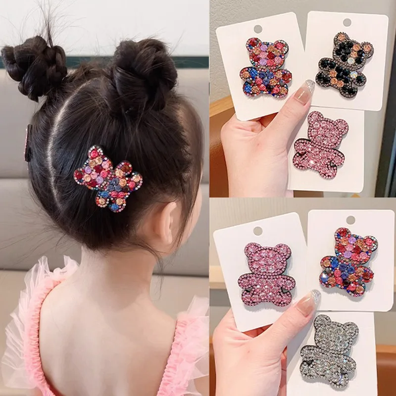 

4 Pcs Children's Hair Clips Set Rhinestones Shining Creative Sweet Cute Fashion Versatile Hair Pin High-quality Hair Accessories