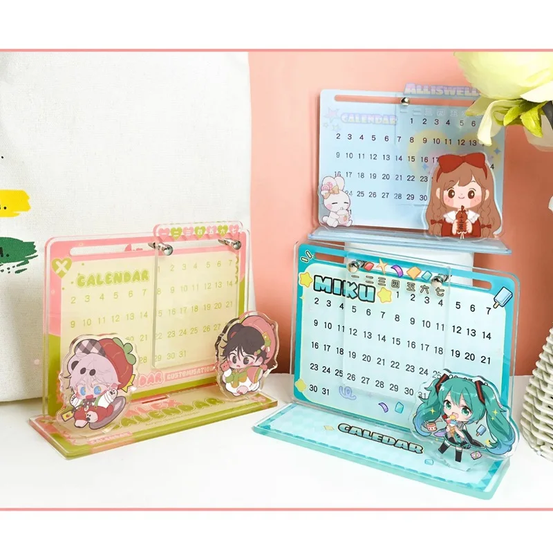 Customized Desk Calendar Customizable Sliding Anime Peripheral Room Decoration Acrylic Calendar Multi-functional
