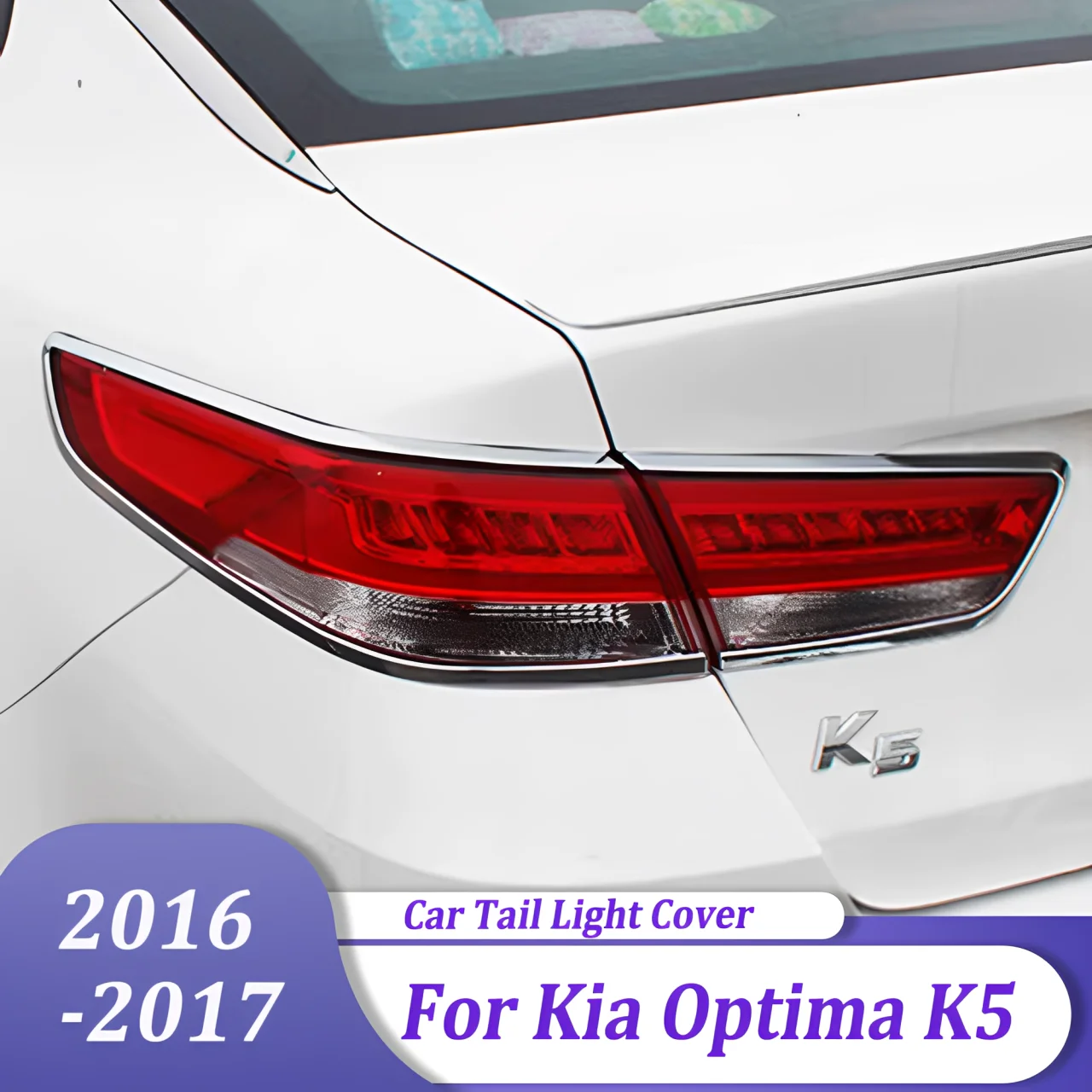 

ABS Chrome Tail Rear Light Lamp Cover Trim Hood Shade Frame Decorative Exterior Accessories For Kia K5 Optima 2016 2017