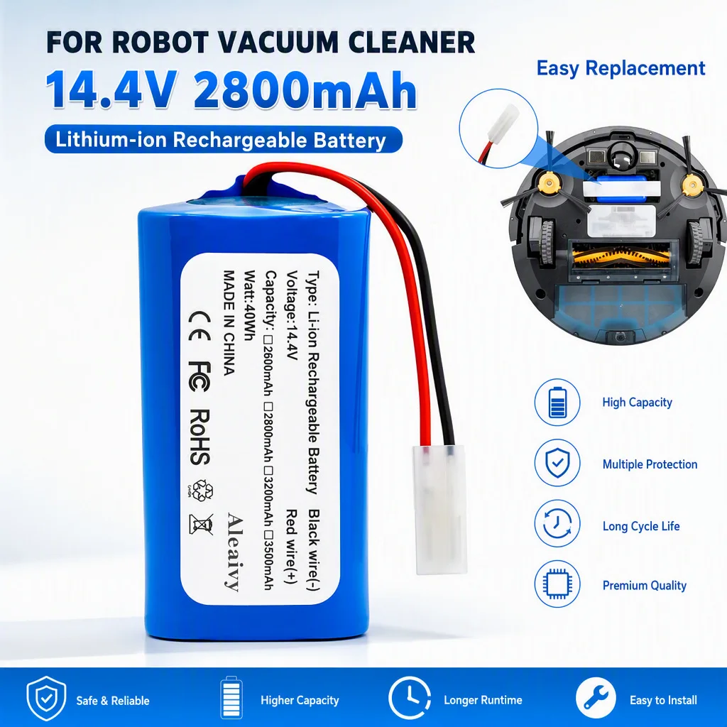 H18650CH-4S1P14.4V 5200MAH Battery for Xiaomi Mi Robot Vacuum Mop Essential MJSTG1, Rowenta, Tefal explorer series 20, Mijia G1