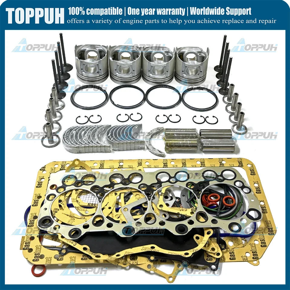 4D35 4D35T Engine Rebuild Kit Piston Ring Bearing Head Gasket Kit for Mitsubishi Truck