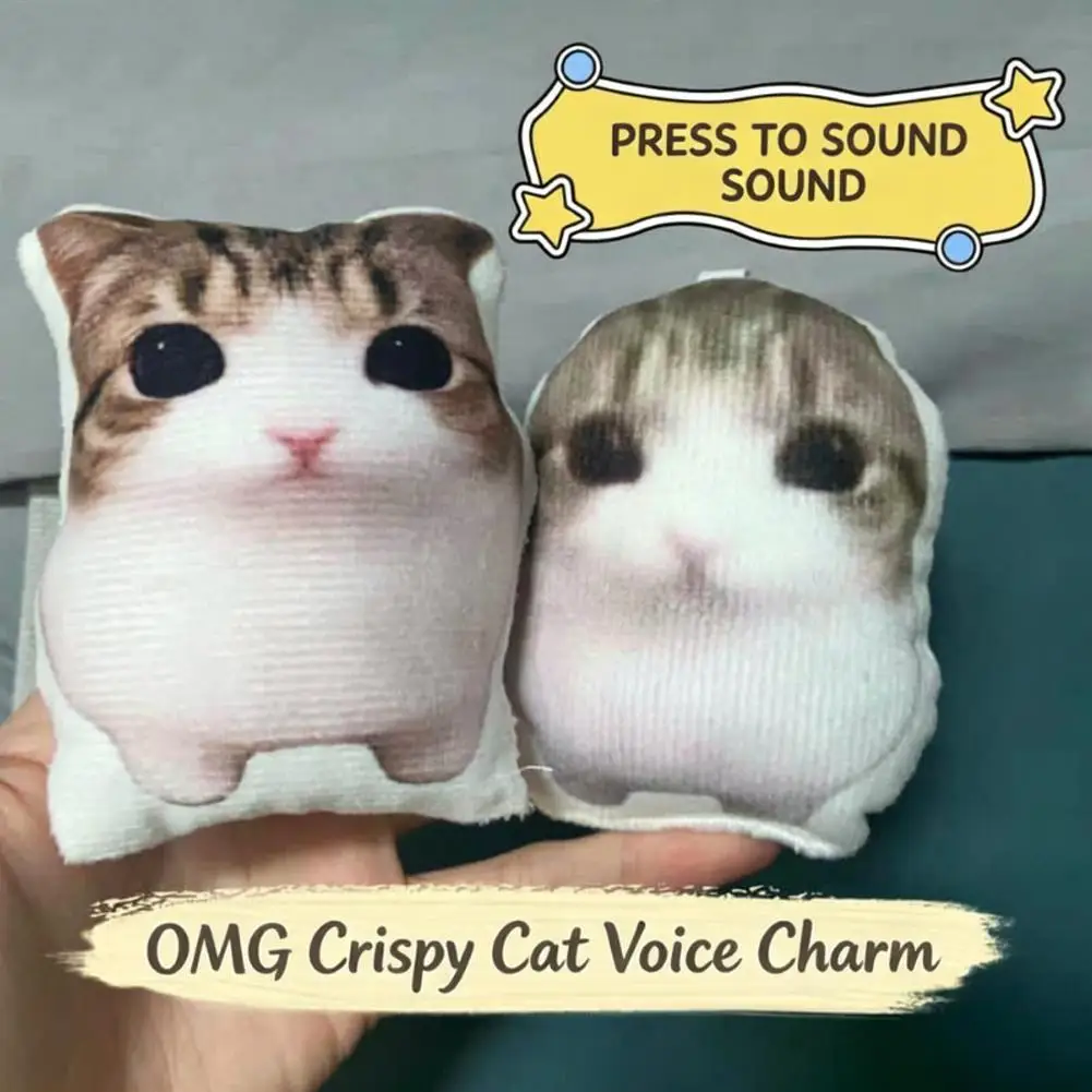 Cat Voice Keychain With Sound Funny Cute Rotating Keyring Pendant Portable Plush Cartoon Bag Pendant Gift For Backpacks 열쇠고리