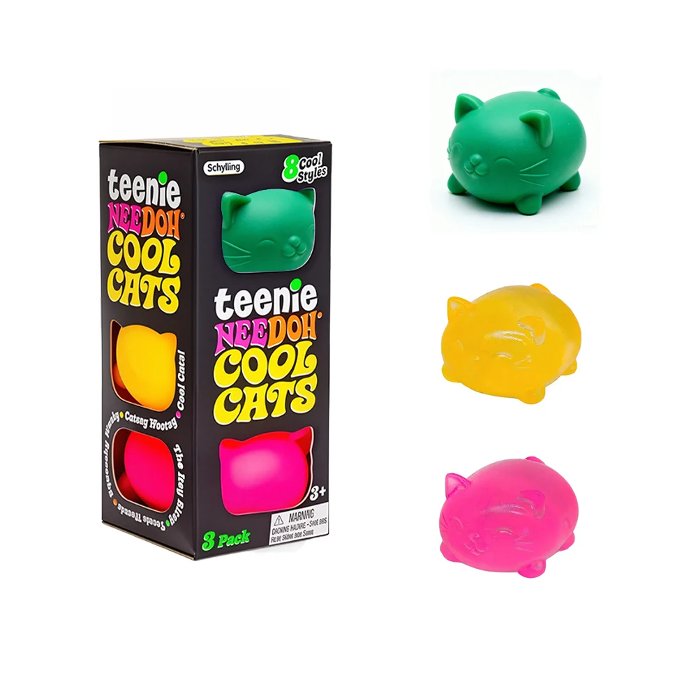 Jouets Squishy en Maltose Chat Mignon Needoh, Boule Anti-Stress à Remontée Lente, Jouets Sensoriels Fidget pour Adultes et Enfants, Jouets Sensoriels Anti-Anxiété