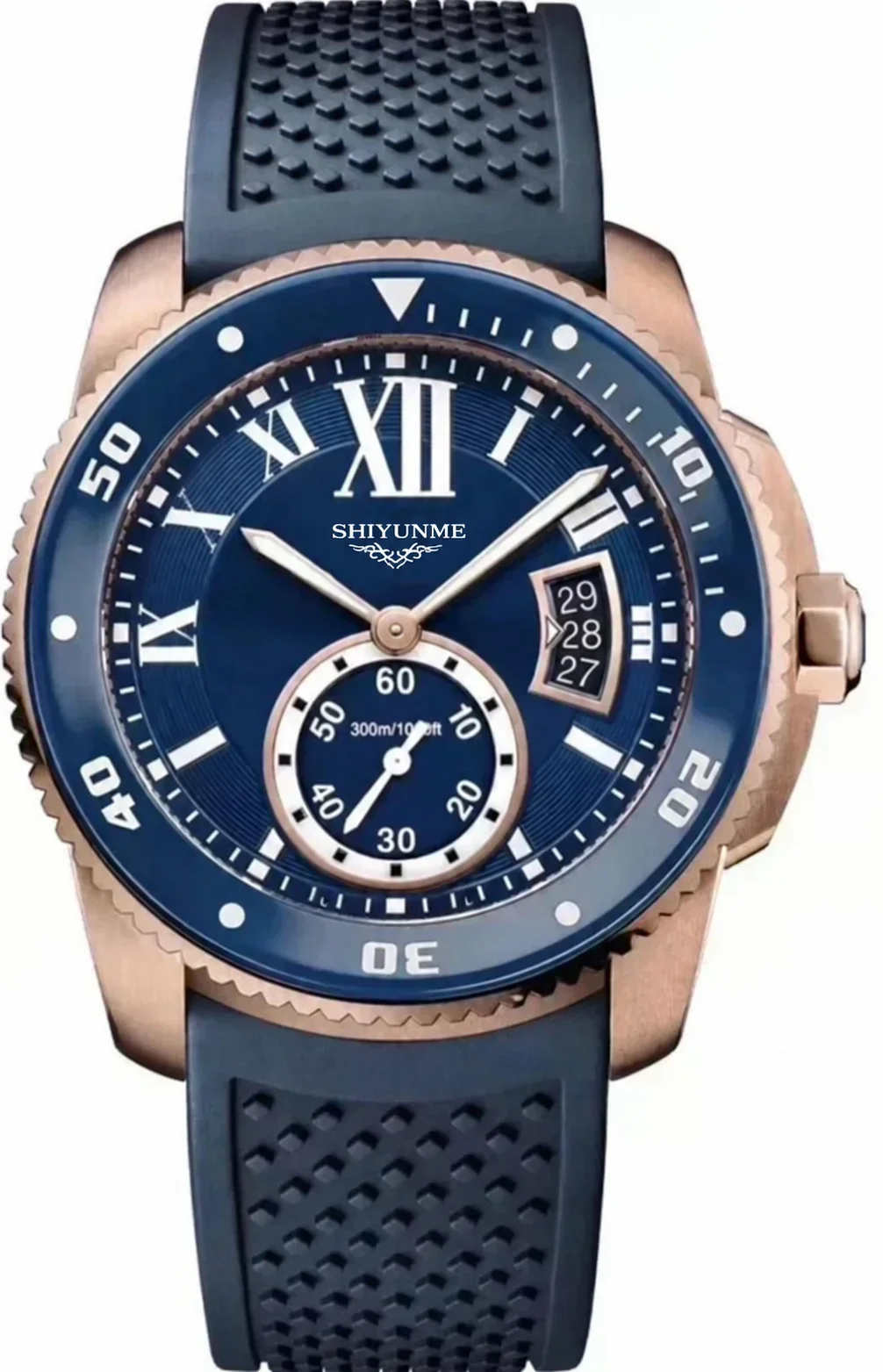 42MM Men's Mechanical Automatic Watch, Ceramic and Rubber, Full-Featured, World Time