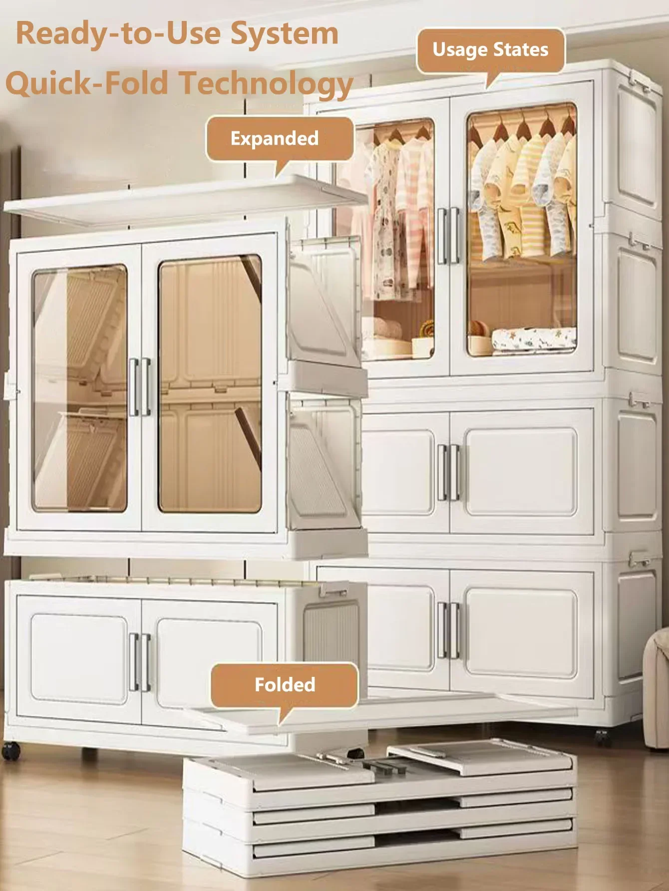 Compacte meerlaagse opvouwbare opbergkast - thuiskantoor keukenorganizer voor gebruik op meerdere scènes