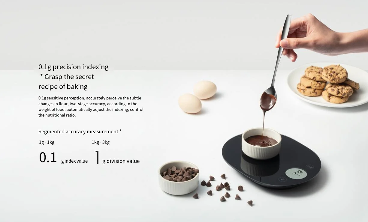 ميجيا ميزان المطبخ الإلكتروني الذكي 0.1 جرام مقياس تقسيم عالي الدقة وزنها أدوات الطبخ Xiaomi 3 كجم مقياس رقمي للطعام