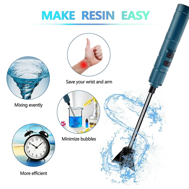 Handheld Rechargeable Epoxy Resin Mixer Resin Mixer Electric Epoxy Stirrer for Resin Resin Molds Silicone Molds-A70Z