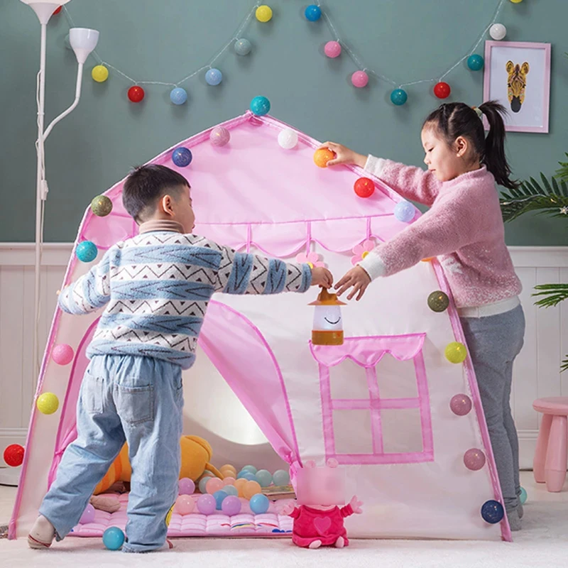 Kids Tent Indoor/Outdoor Games Tipi Princess Castle Folding Cubby Toy Tents Enfant Room House Teepee Play House Ocean Ball Pool