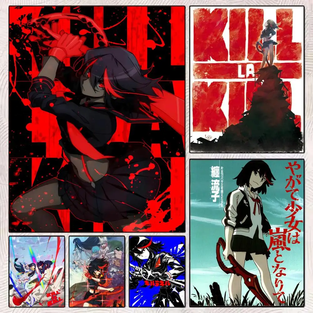Anime Cool K-Kill La Kill Poster HD Art Mural Wallart Poster Waterproof Vintage Print Decor for Home Decoration DIY Durable