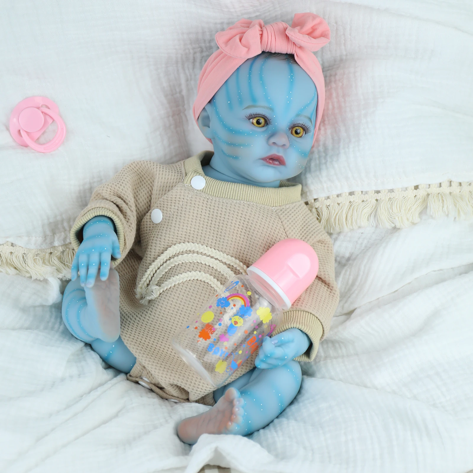 18inch Silicone Baby Reborn Full Vinyl Body Avatar Meadow Lifelike Soft Touch Handmade High Quality Doll for Girls Kids Toy Gift
