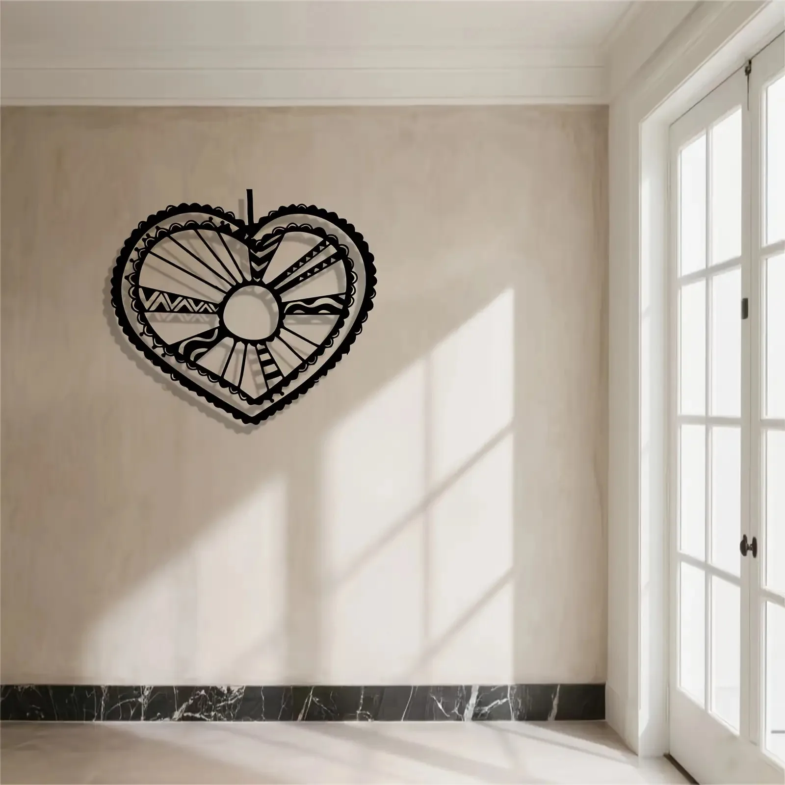 1pc Large Heart Metal Wall Art, Multi-tone Iron Decor, Modern Farmhouse Style, Easy to Install for Home Wall
