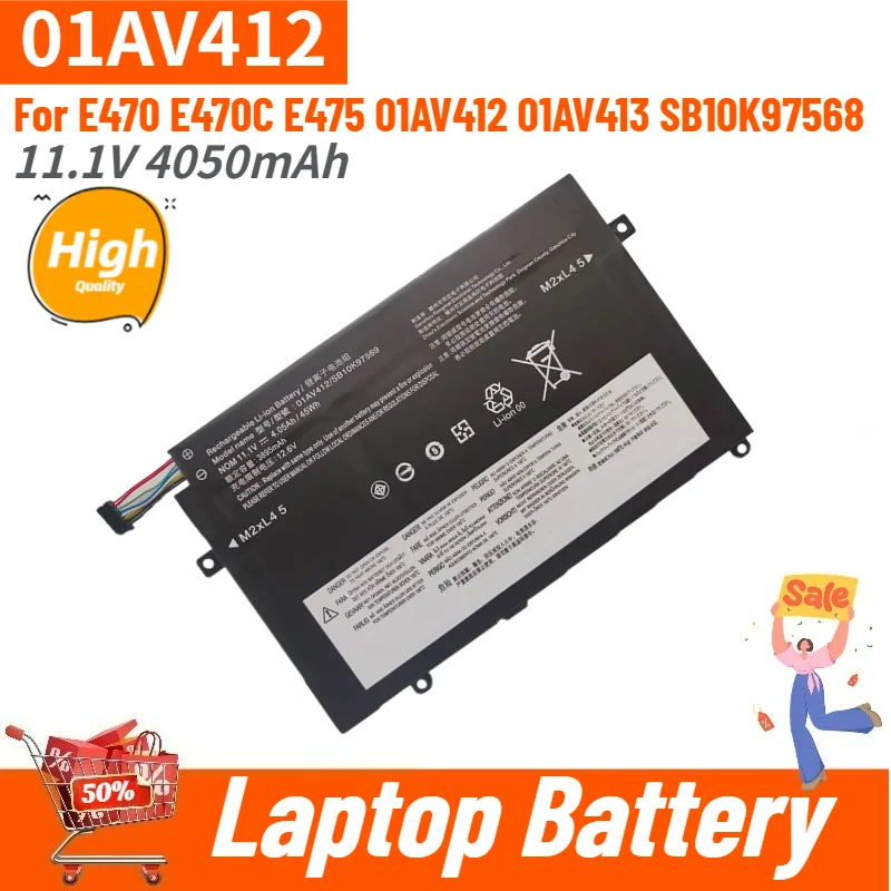 Brand New High Quality 01AV412 Laptop Battery 11.1V 4050mAh For Lenovo E470 E470C E475 01AV411 01AV413 01AV412 SB10K97568
